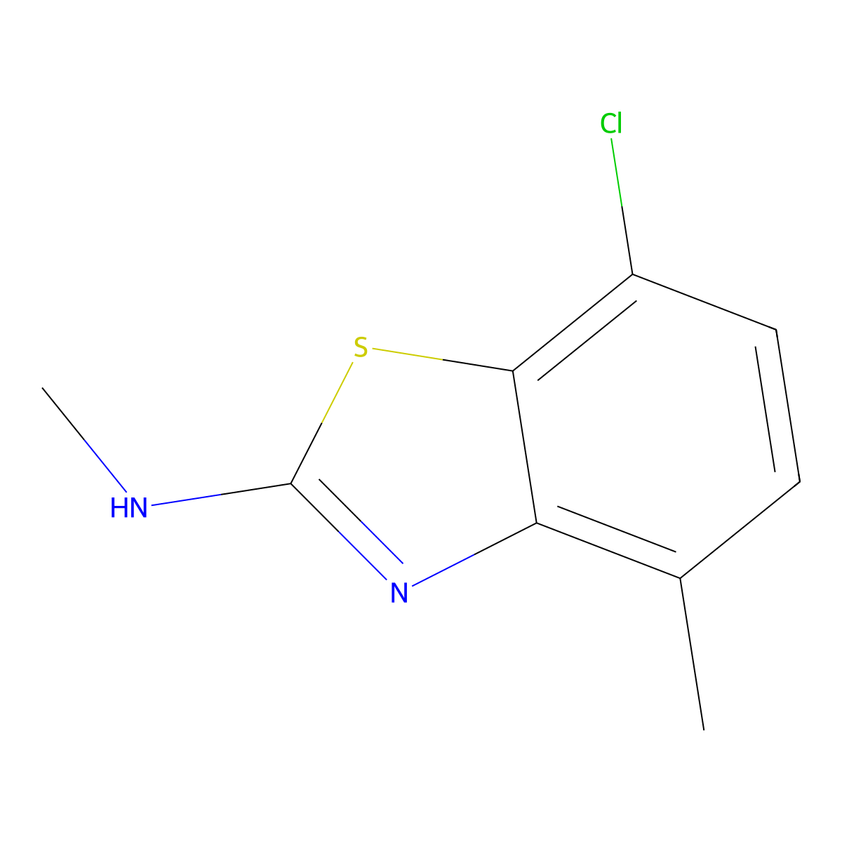 7-chloro-N,4-dimethyl-1,3-benzothiazol-2-amine molecular structure, CAS 2694732-12-0