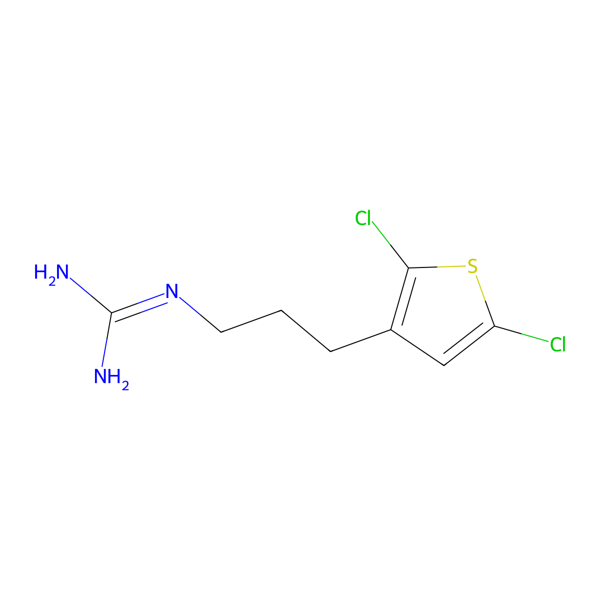 N''-[3-(2,5-dichlorothiophen-3-yl)propyl]guanidine molecular structure, CAS 2694732-14-2