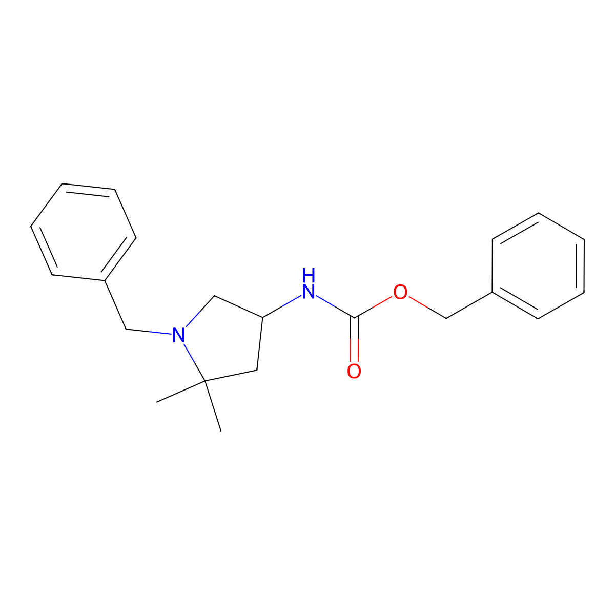 benzyl N-(1-benzyl-5,5-dimethylpyrrolidin-3-yl)carbamate molecular structure, CAS 2694732-23-3