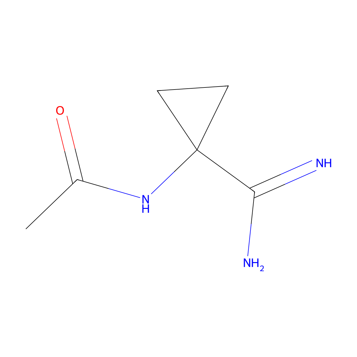 N-(1-carbamimidoylcyclopropyl)acetamide molecular structure, CAS 2694732-40-4