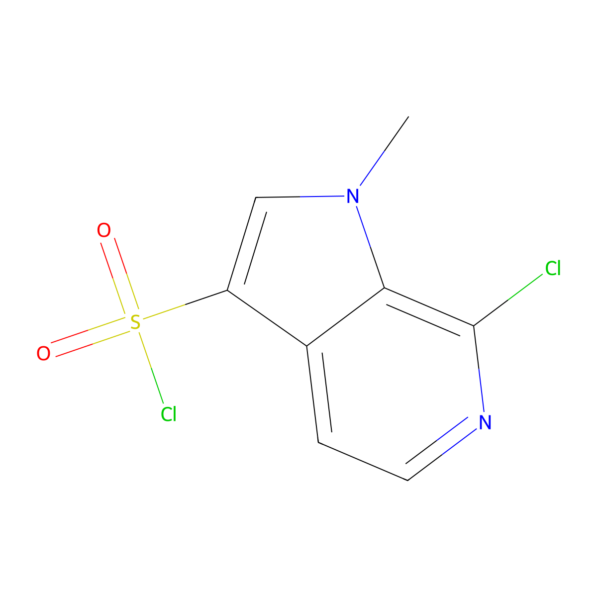 7-chloro-1-methyl-1H-pyrrolo[2,3-c]pyridine-3-sulfonyl chloride molecular structure, CAS 2694732-45-9