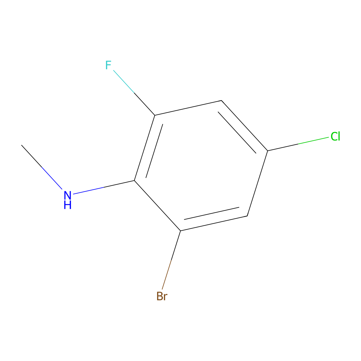 2-bromo-4-chloro-6-fluoro-N-methylaniline molecular structure, CAS 2694732-49-3