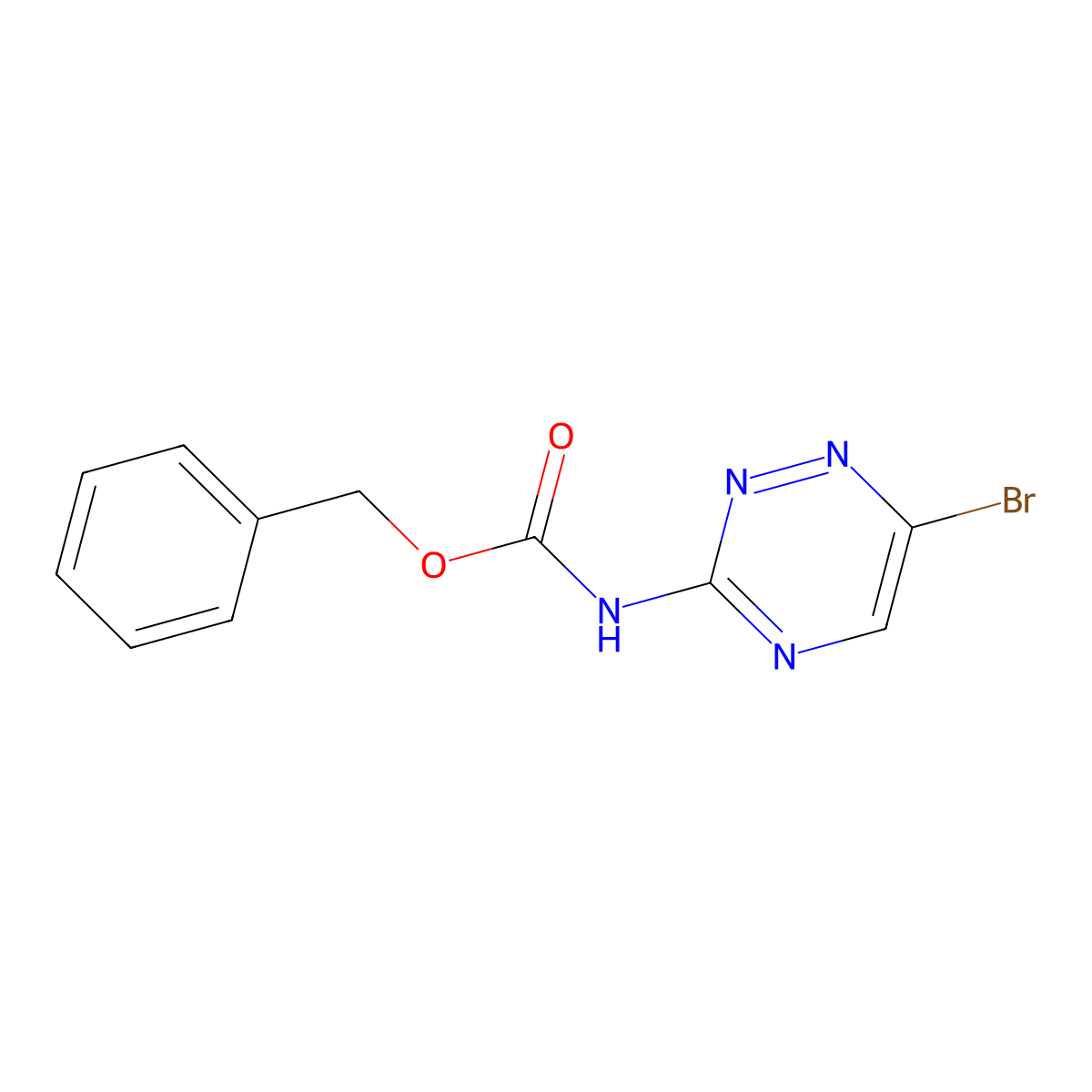 benzyl N-(6-bromo-1,2,4-triazin-3-yl)carbamate molecular structure, CAS 2694732-52-8