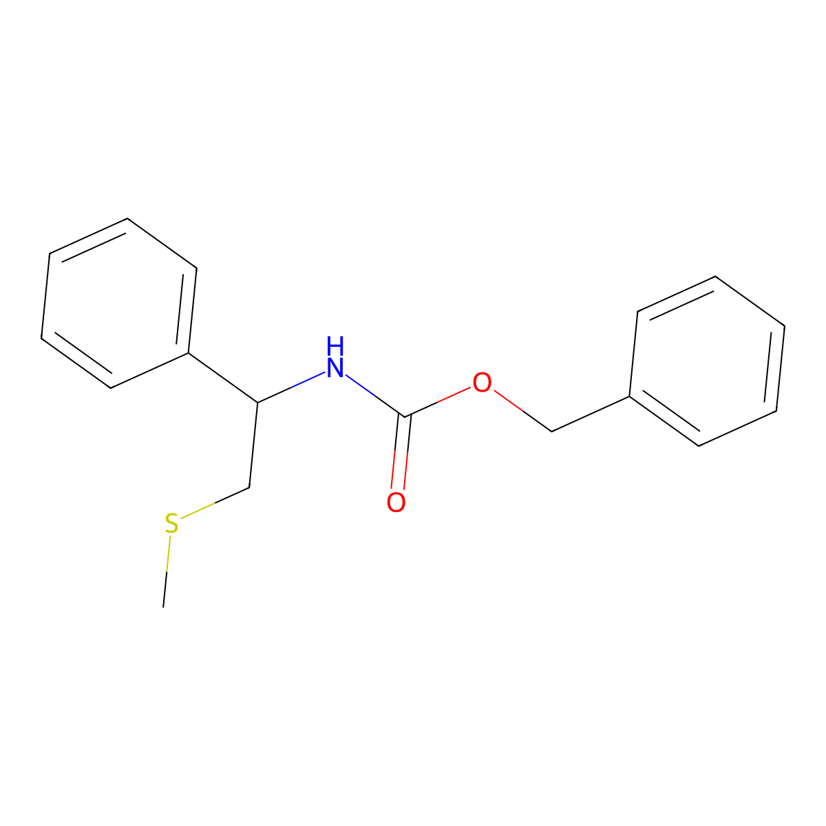 benzyl N-[2-(methylsulfanyl)-1-phenylethyl]carbamate molecular structure, CAS 2694732-61-9