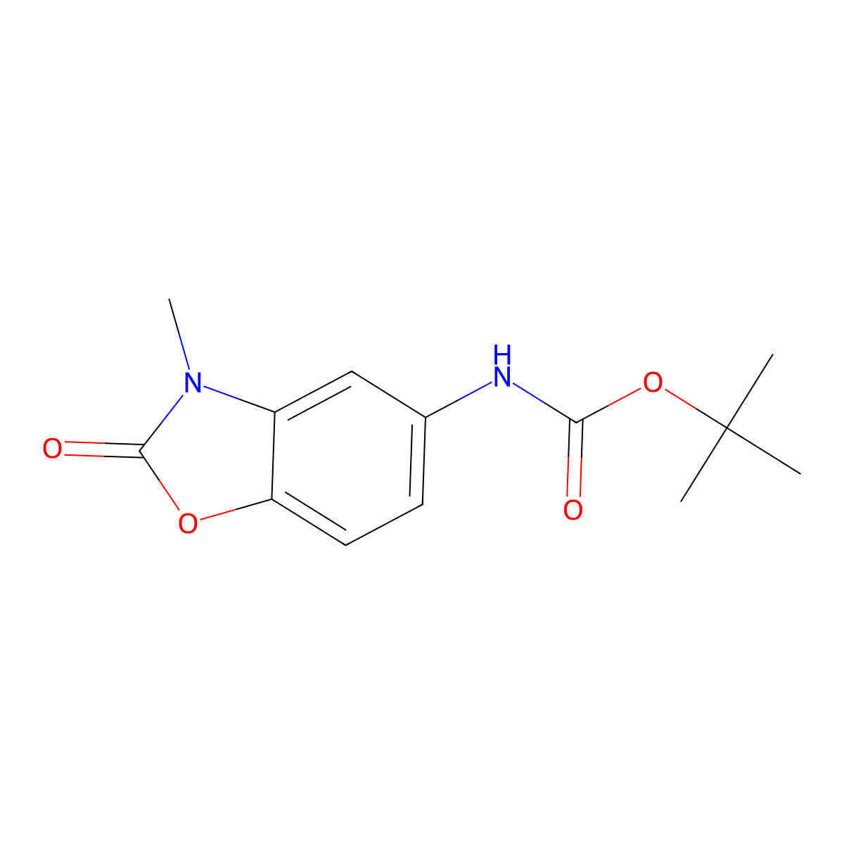 tert-butyl N-(3-methyl-2-oxo-2,3-dihydro-1,3-benzoxazol-5-yl)carbamate molecular structure, CAS 2694732-62-0