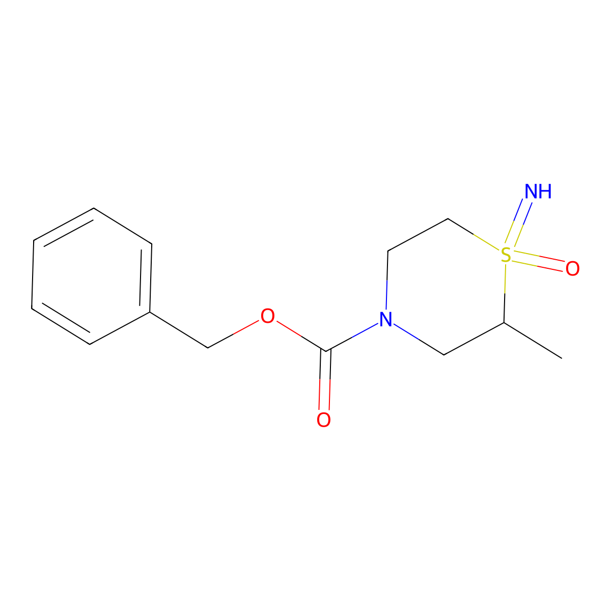 Benzyl 1-imino-2-methyl-1-oxo-1lambda6-thiomorpholine-4-carboxylate molecular structure, CAS 2694732-65-3