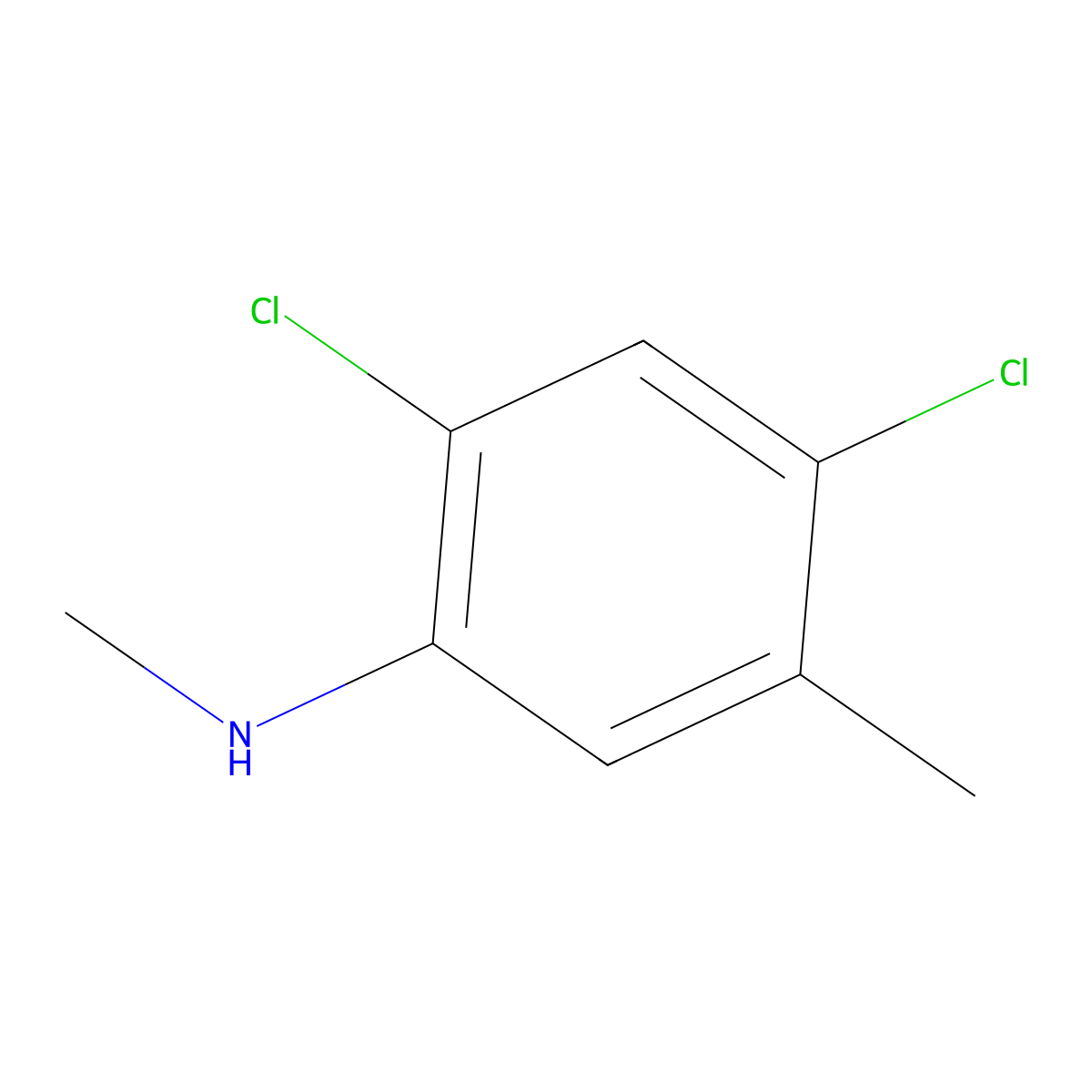 2,4-dichloro-N,5-dimethylaniline molecular structure, CAS 2694732-67-5