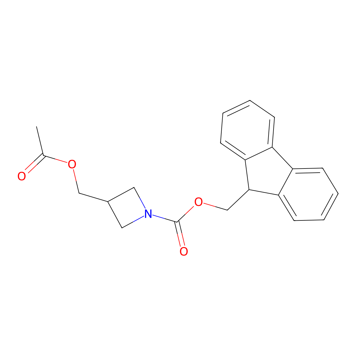 (9H-fluoren-9-yl)methyl 3-[(acetyloxy)methyl]azetidine-1-carboxylate molecular structure, CAS 2694732-69-7