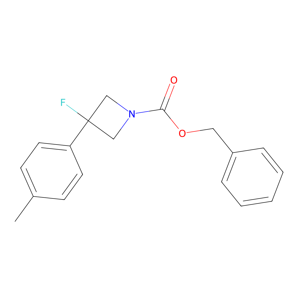 Benzyl 3-fluoro-3-(4-methylphenyl)azetidine-1-carboxylate molecular structure, CAS 2694732-72-2