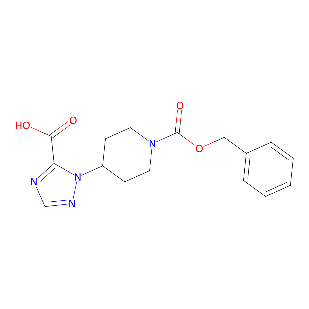 1-{1-[(benzyloxy)carbonyl]piperidin-4-yl}-1H-1,2,4-triazole-5-carboxylic acid molecular structure, CAS 2694732-82-4