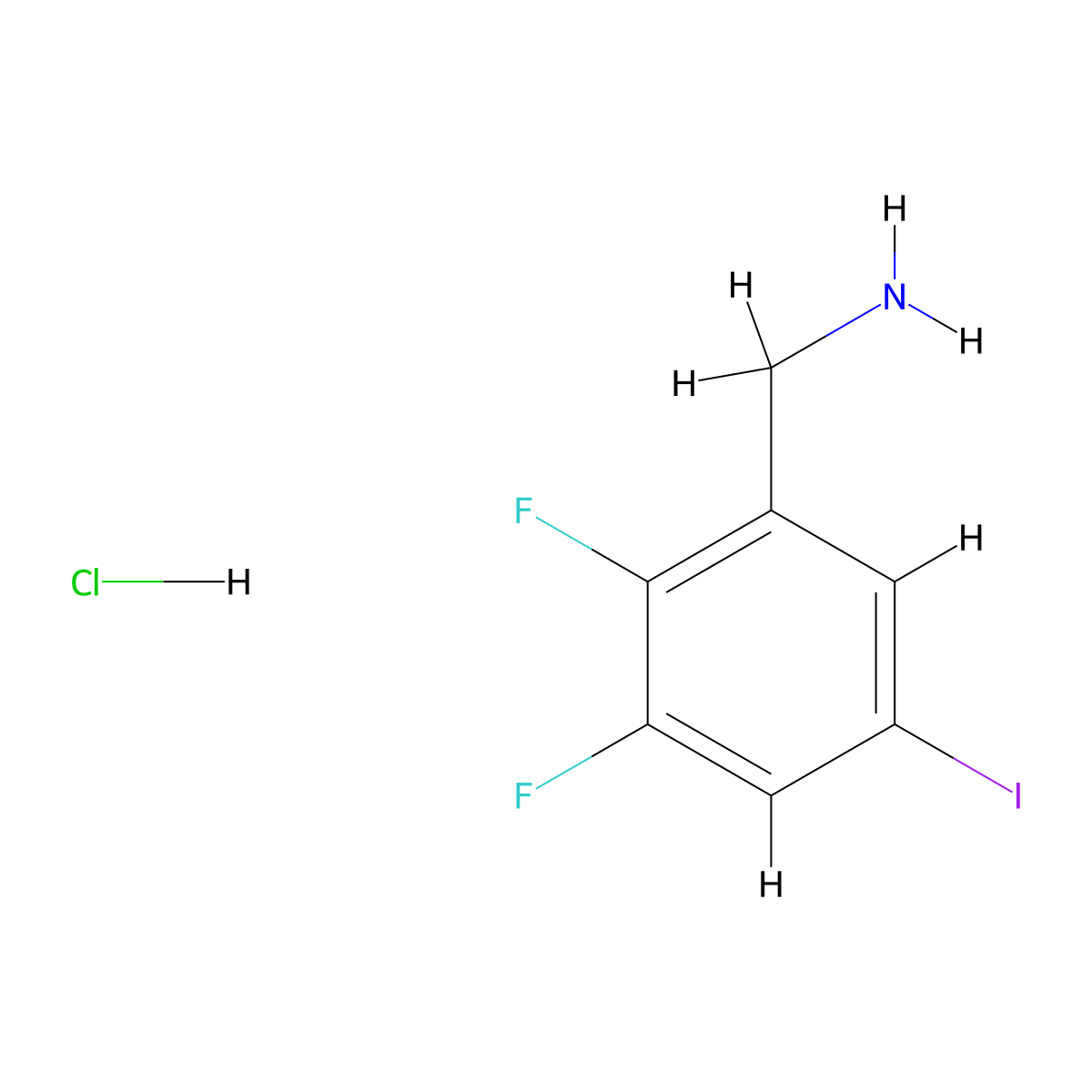 1-(2,3-Difluoro-5-iodophenyl)methanamine hydrochloride molecular structure, CAS 2694733-69-0