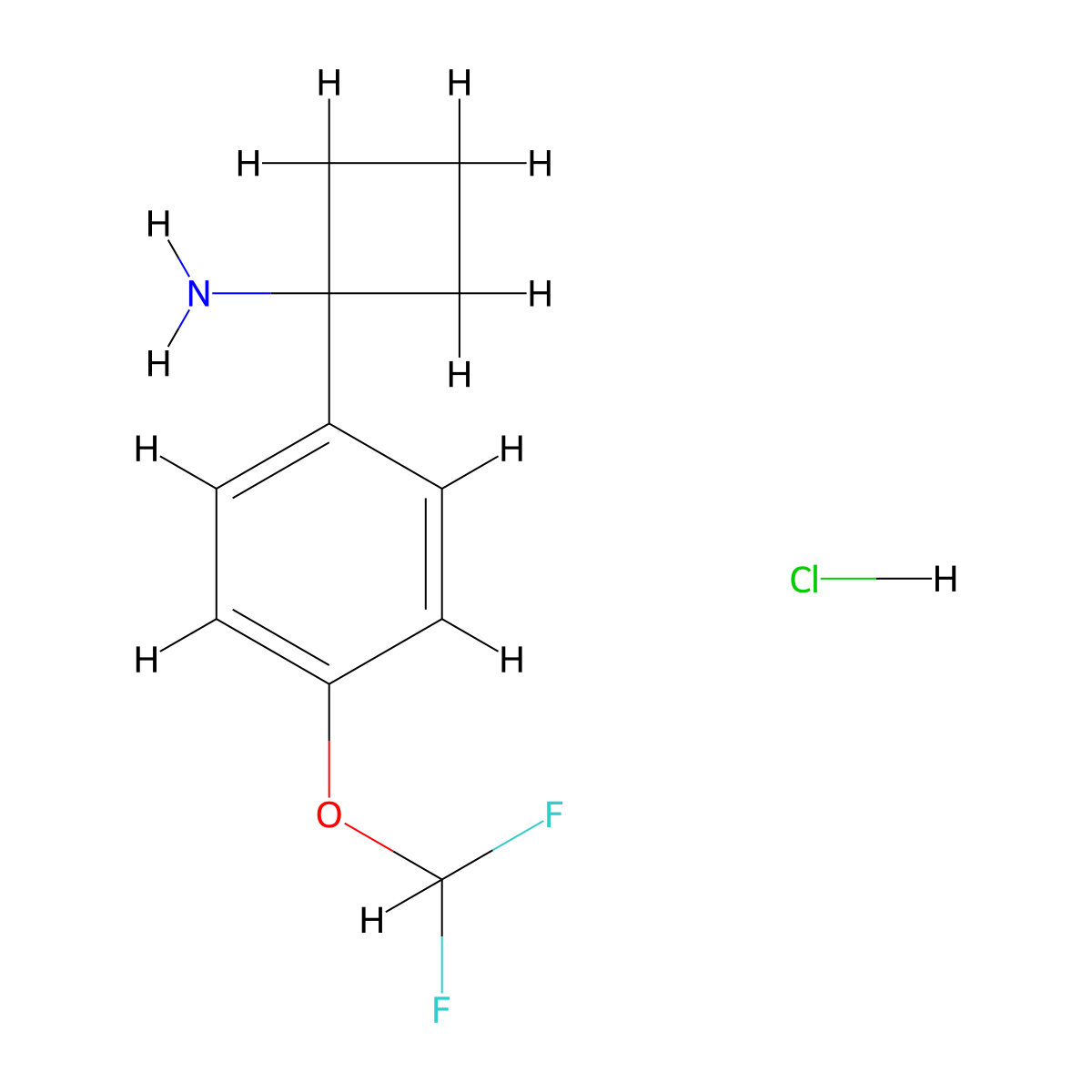 1-[4-(Difluoromethoxy)phenyl]cyclobutan-1-amine hydrochloride molecular structure, CAS 2694733-72-5
