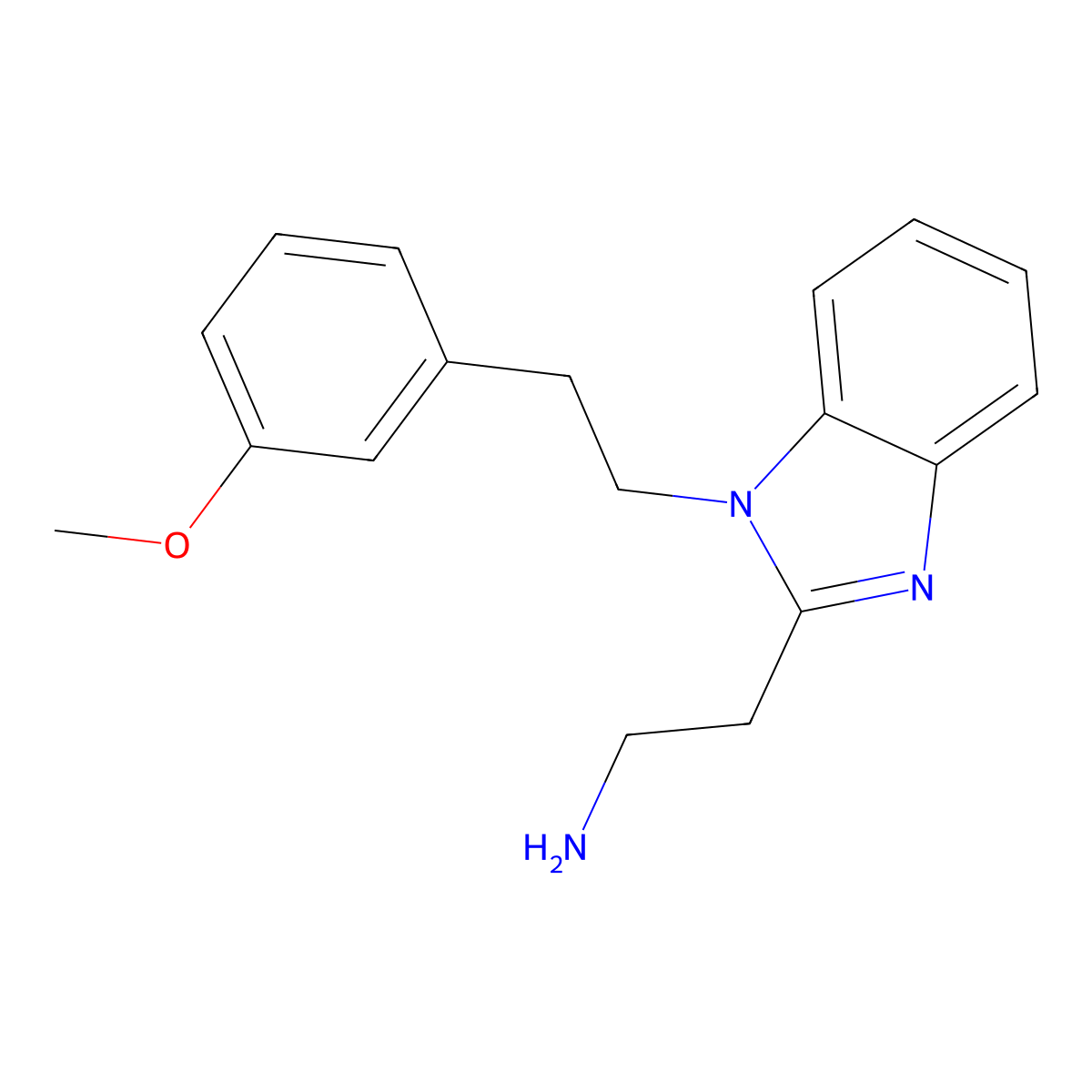 2-{1-[2-(3-methoxyphenyl)ethyl]-1H-1,3-benzodiazol-2-yl}ethan-1-amine molecular structure, CAS 2694733-77-0