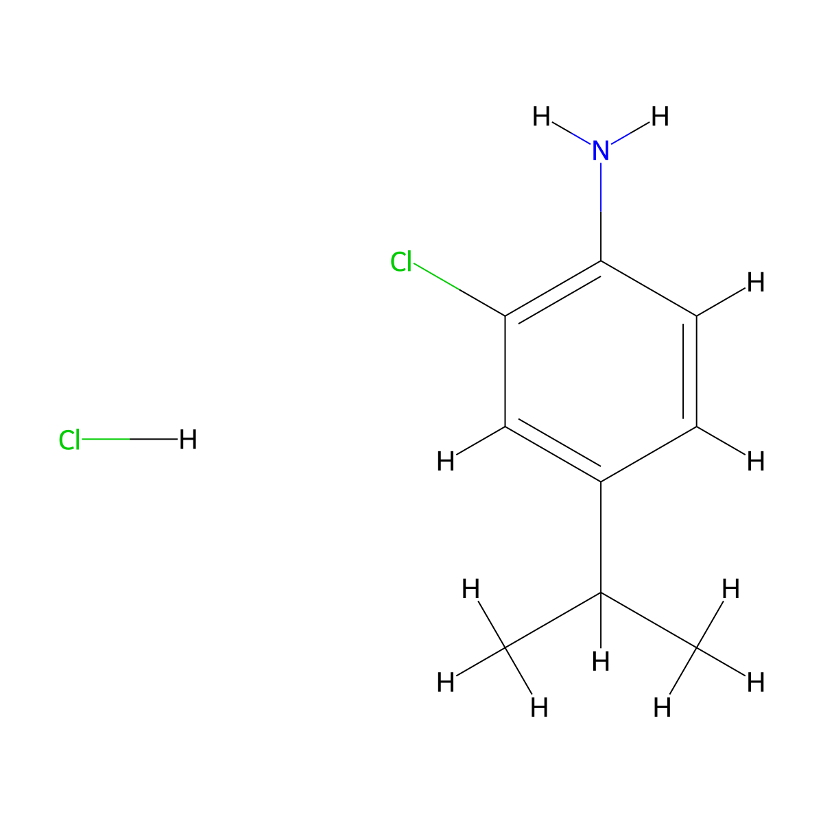 2-Chloro-4-(propan-2-yl)aniline hydrochloride molecular structure, CAS 2694733-86-1