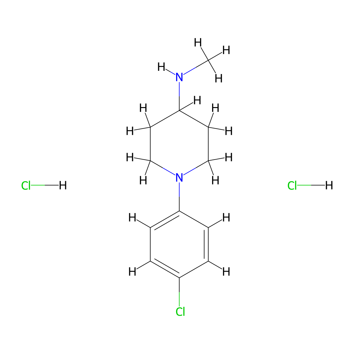 1-(4-chlorophenyl)-N-methylpiperidin-4-amine dihydrochloride molecular structure, CAS 2694733-87-2