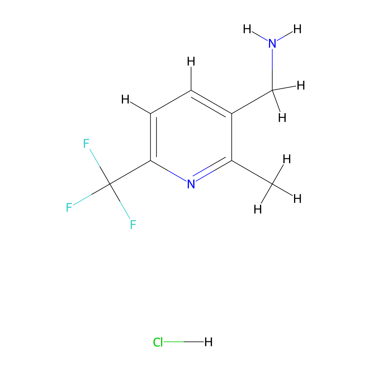 1-[2-Methyl-6-(trifluoromethyl)pyridin-3-yl]methanamine hydrochloride molecular structure, CAS 2694733-88-3