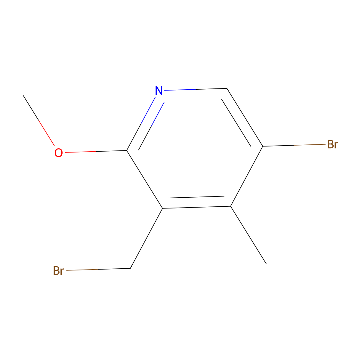 5-Bromo-3-(bromomethyl)-2-methoxy-4-methylpyridine molecular structure, CAS 2694733-90-7