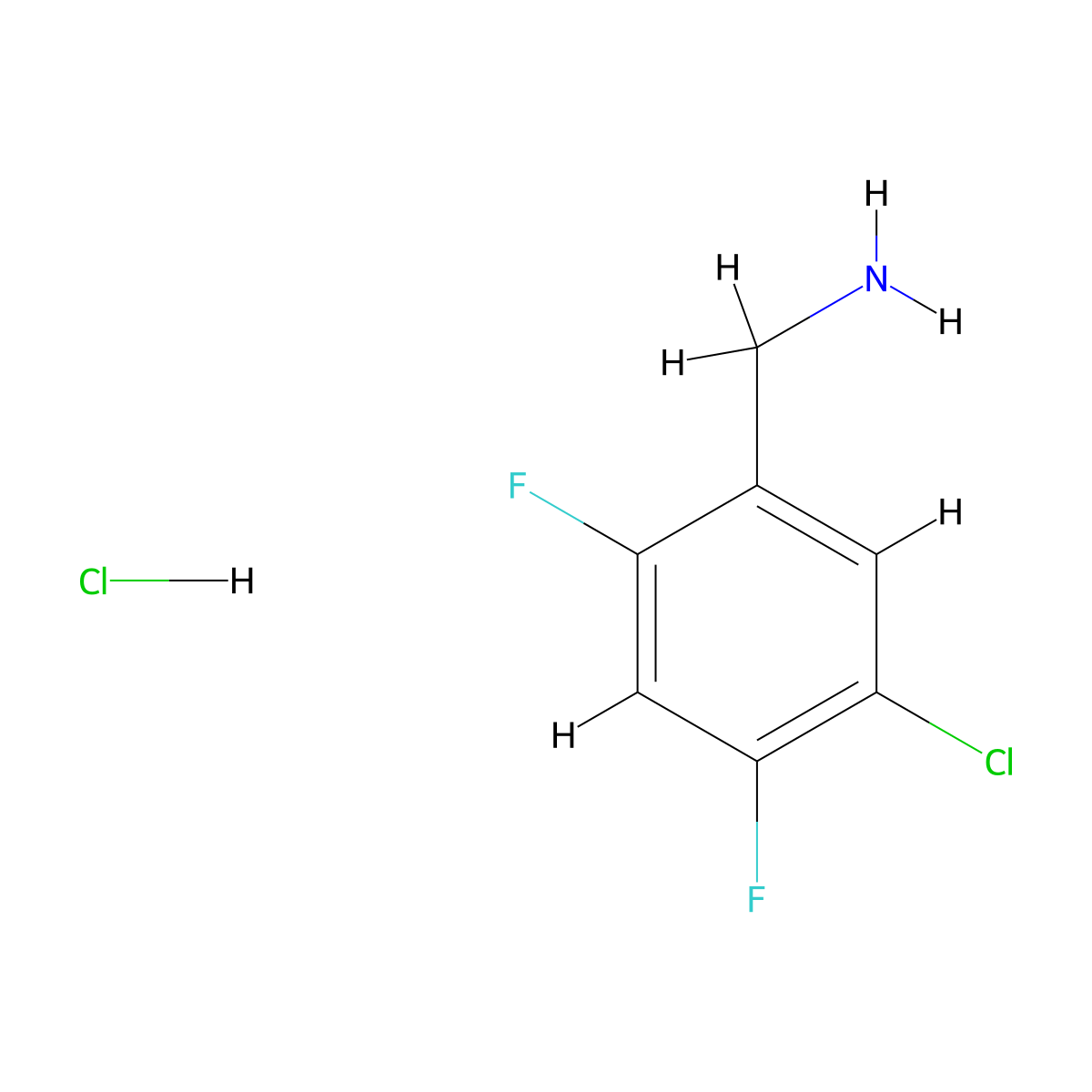 1-(5-Chloro-2,4-difluorophenyl)methanamine hydrochloride molecular structure, CAS 2694733-93-0