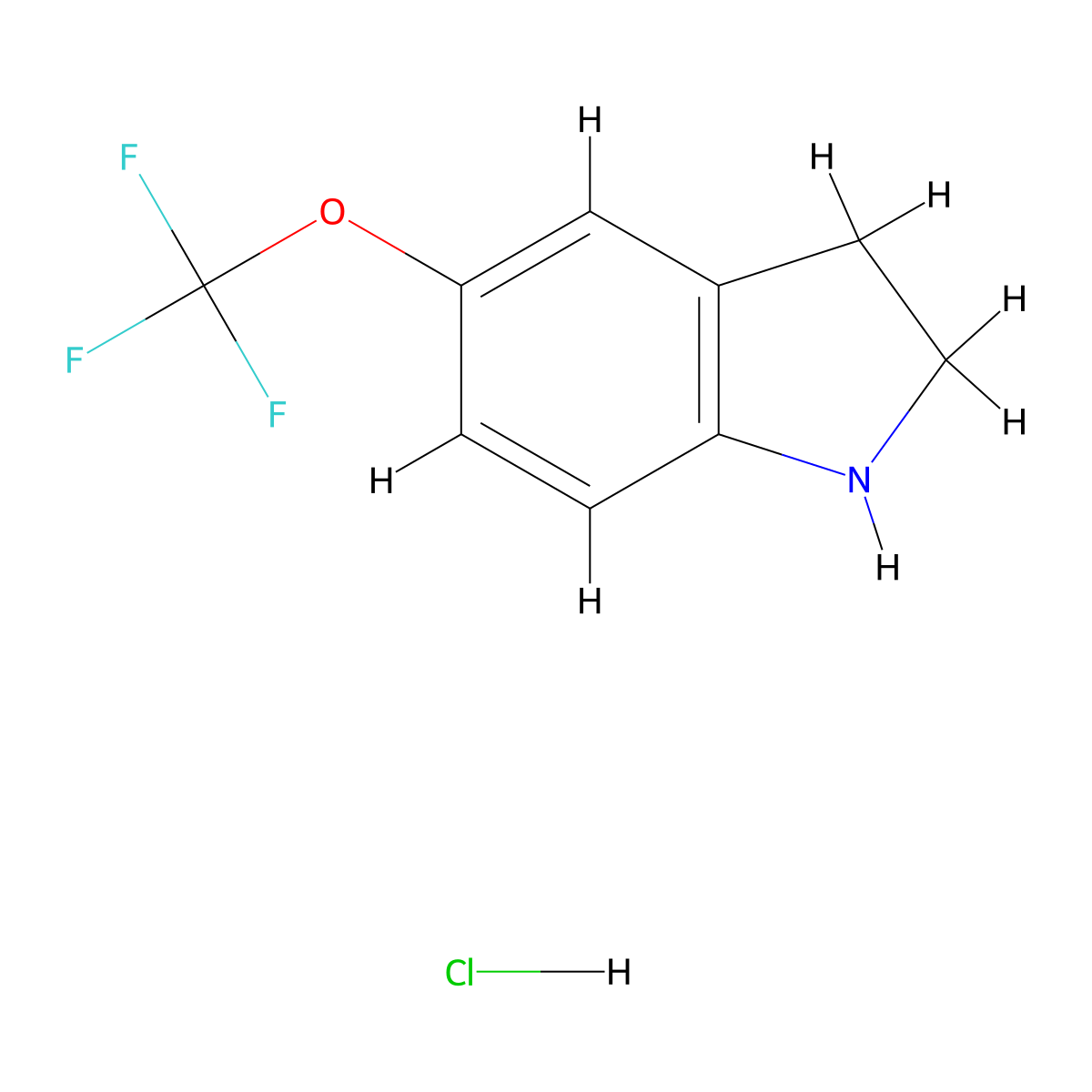 5-(trifluoromethoxy)-2,3-dihydro-1H-indole hydrochloride molecular structure, CAS 2694733-94-1