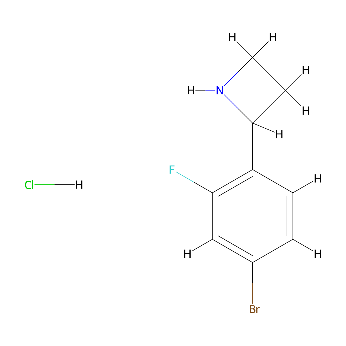 2-(4-Bromo-2-fluorophenyl)azetidine hydrochloride molecular structure, CAS 2694733-98-5
