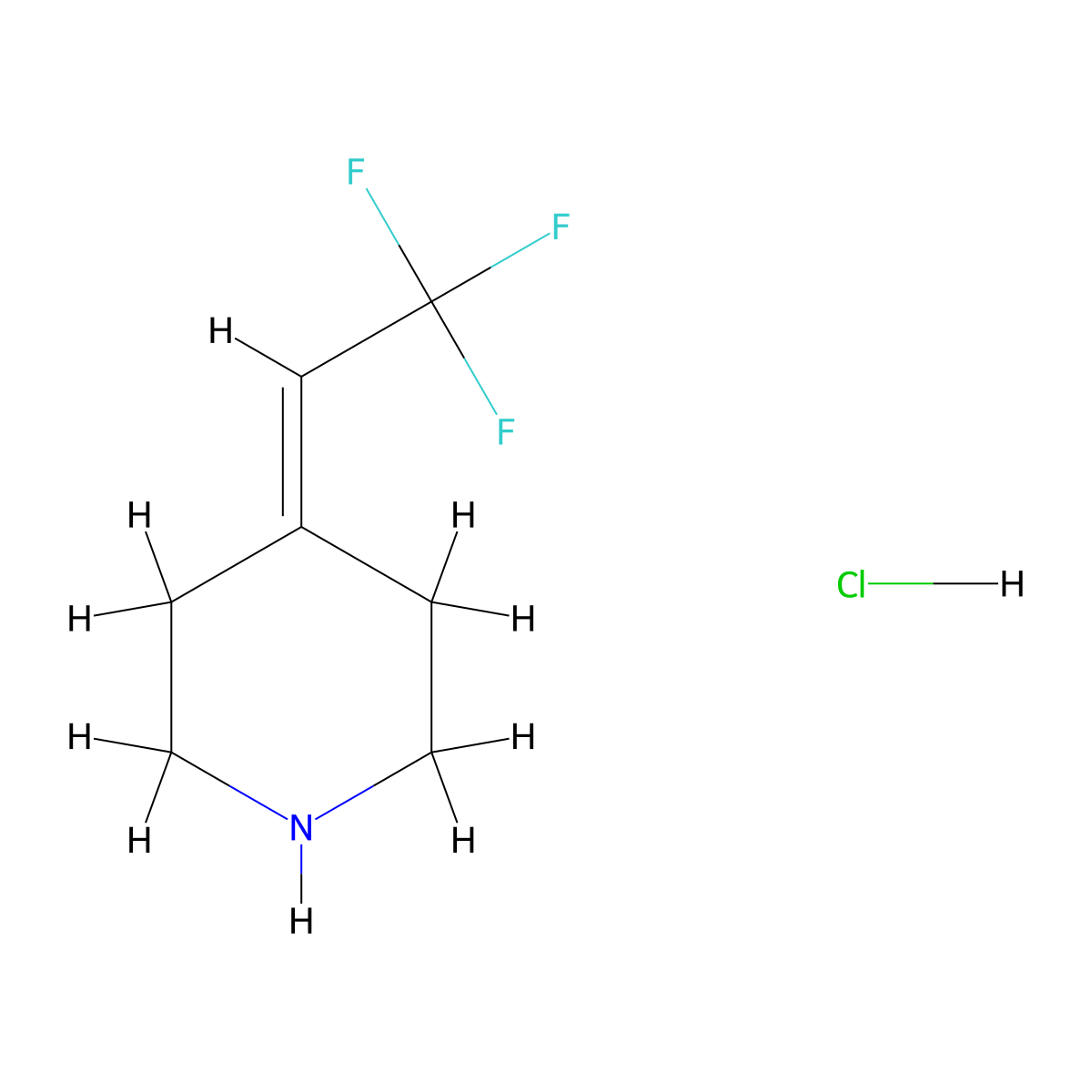 4-(2,2,2-Trifluoroethylidene)piperidine hydrochloride molecular structure, CAS 2694734-01-3