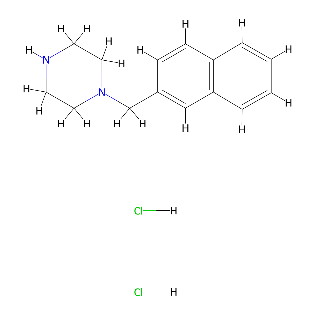 1-[(Naphthalen-2-yl)methyl]piperazine dihydrochloride molecular structure, CAS 2694734-02-4