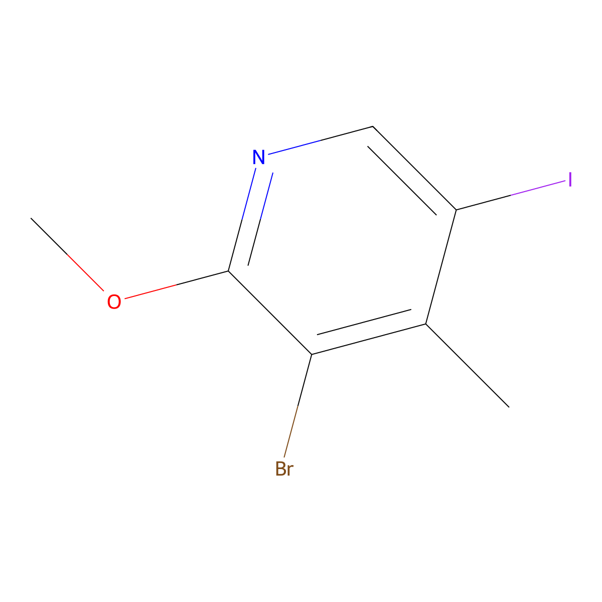 3-Bromo-5-iodo-2-methoxy-4-methylpyridine molecular structure, CAS 2694734-05-7