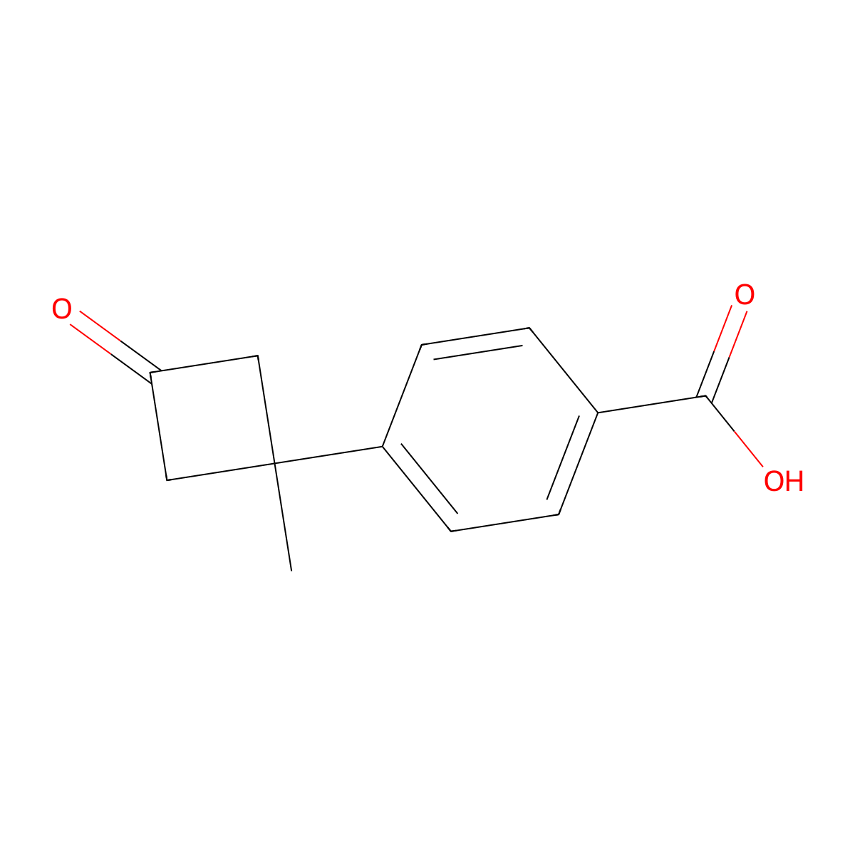 4-(1-Methyl-3-oxocyclobutyl)benzoic acid molecular structure, CAS 2694734-12-6