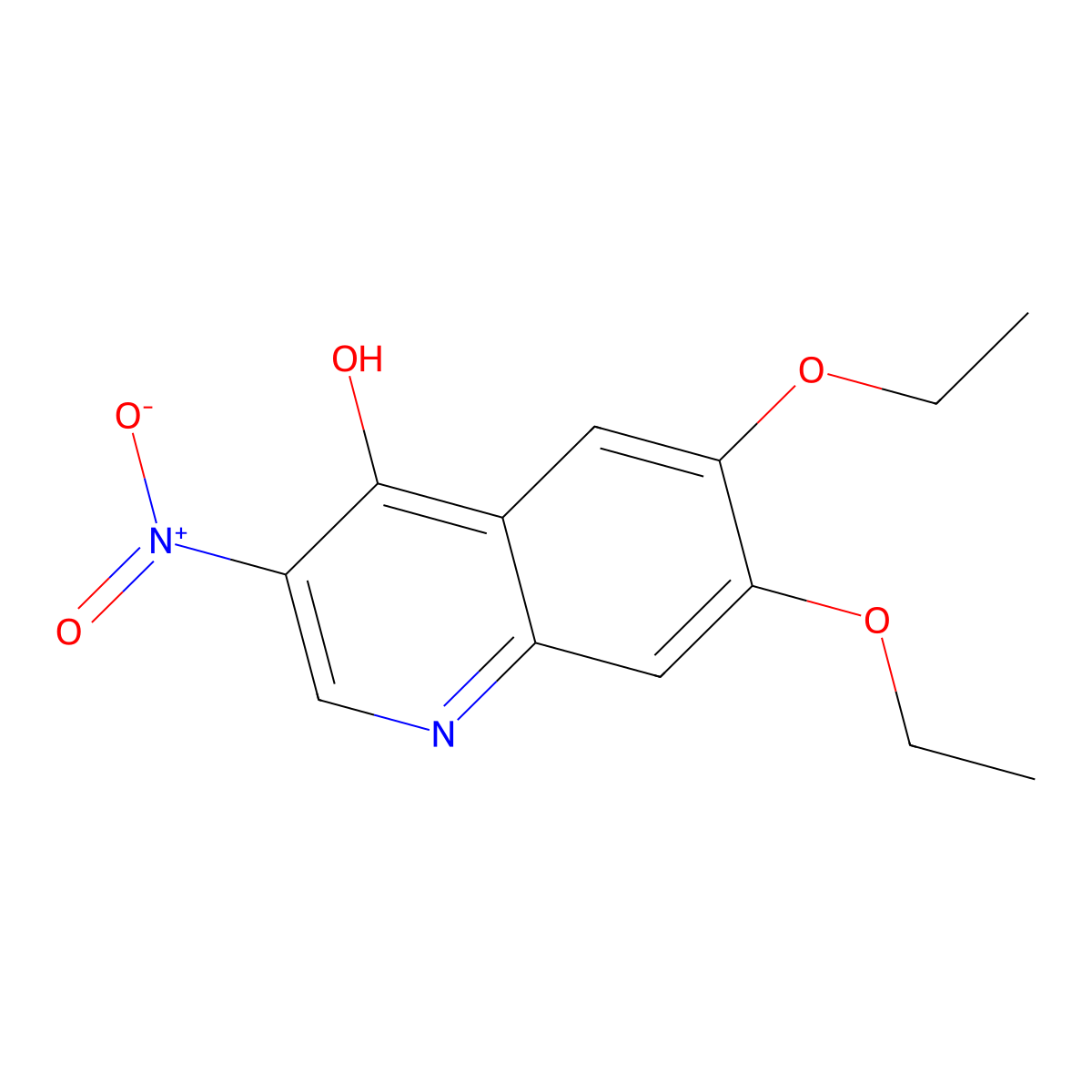 6,7-Diethoxy-3-nitroquinolin-4-ol molecular structure, CAS 2694734-18-2