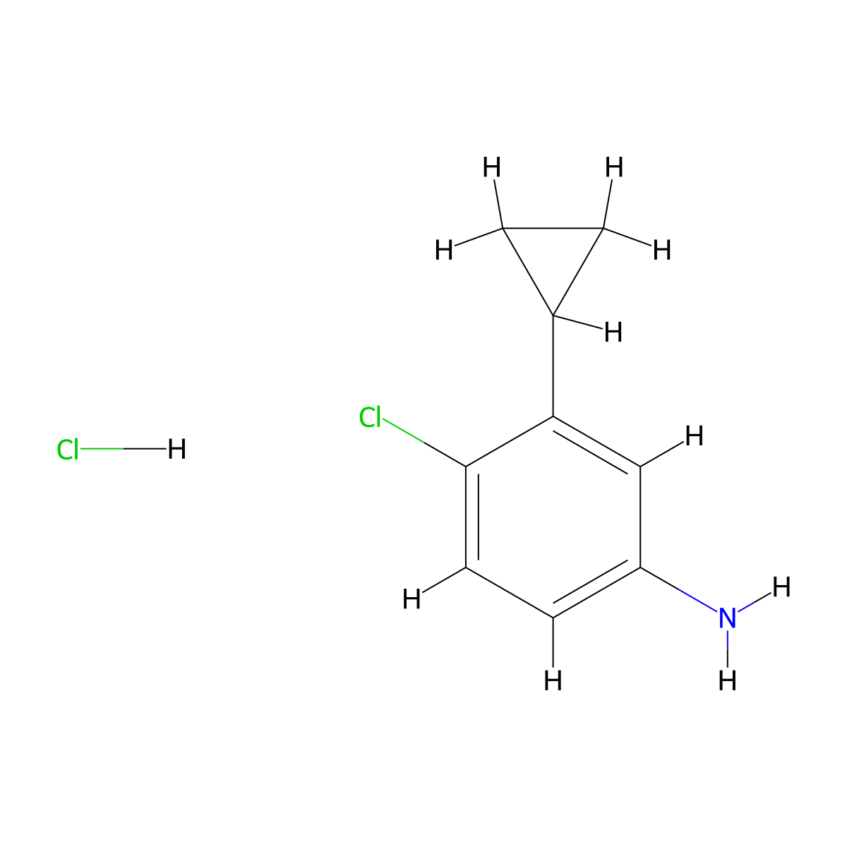 4-Chloro-3-cyclopropylaniline hydrochloride molecular structure, CAS 2694734-21-7