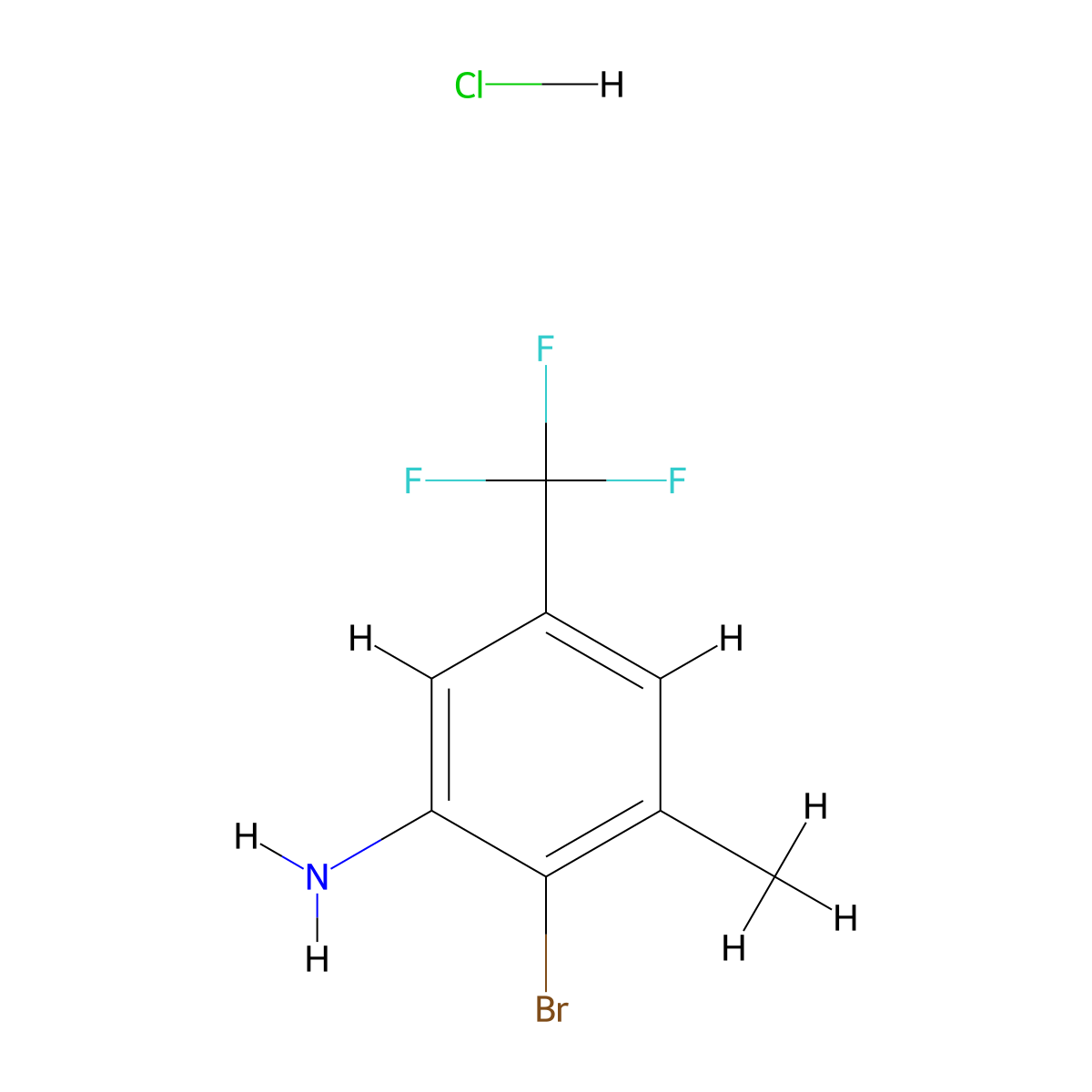 2-Bromo-3-methyl-5-(trifluoromethyl)aniline hydrochloride molecular structure, CAS 2694734-26-2