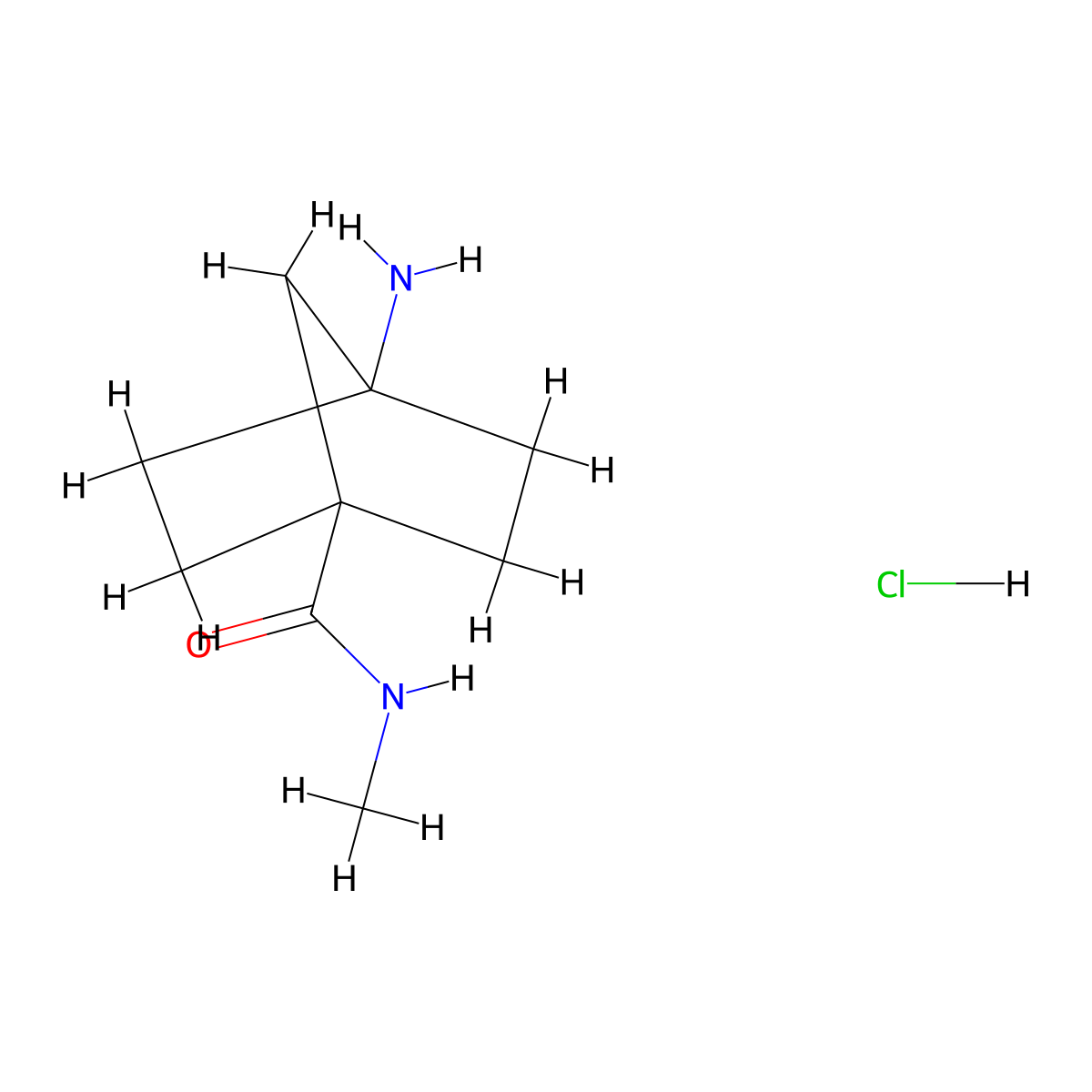 4-amino-N-methylbicyclo[2.2.1]heptane-1-carboxamide hydrochloride molecular structure, CAS 2694734-30-8