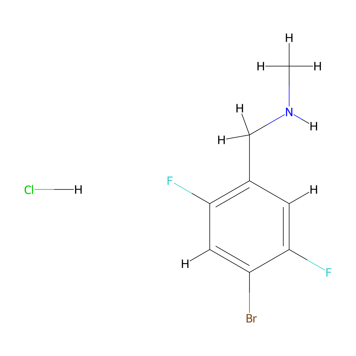 [(4-Bromo-2,5-difluorophenyl)methyl](methyl)amine hydrochloride molecular structure, CAS 2694734-31-9