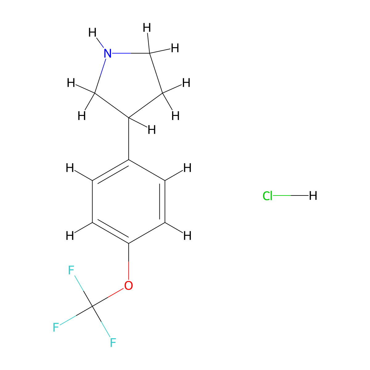 3-[4-(Trifluoromethoxy)phenyl]pyrrolidine hydrochloride molecular structure, CAS 2694734-34-2