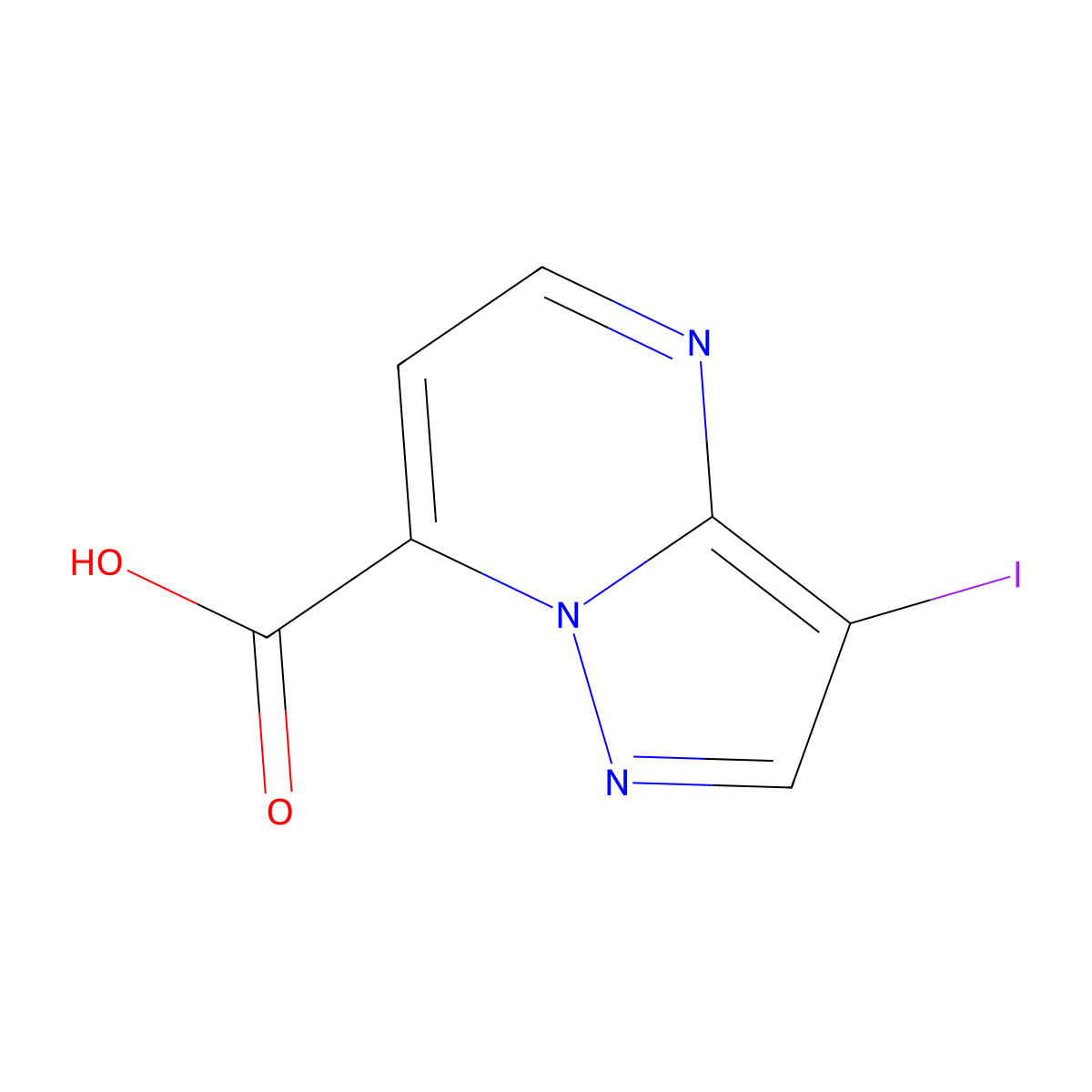 3-Iodopyrazolo[1,5-a]pyrimidine-7-carboxylic acid molecular structure, CAS 2694734-40-0