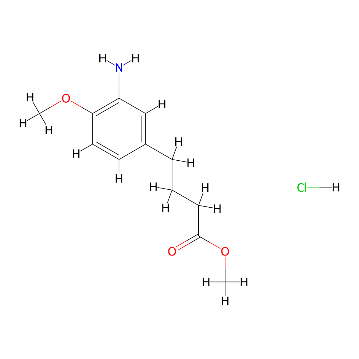 Methyl 4-(3-amino-4-methoxyphenyl)butanoate hydrochloride molecular structure, CAS 2694734-48-8
