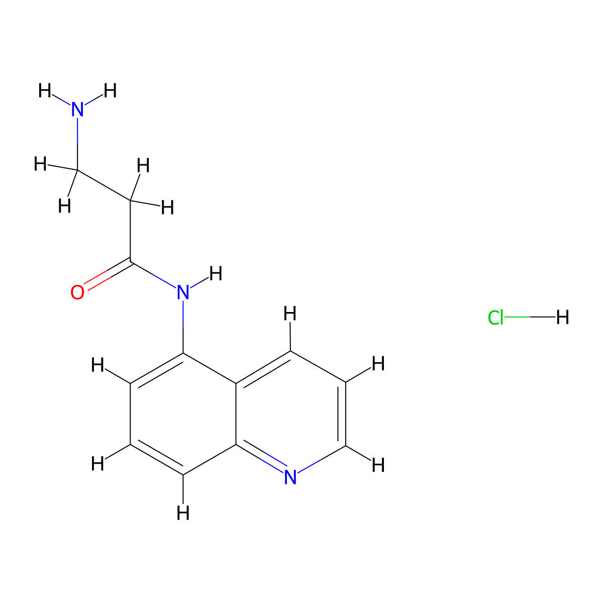 3-amino-N-(quinolin-5-yl)propanamide hydrochloride molecular structure, CAS 2694734-54-6