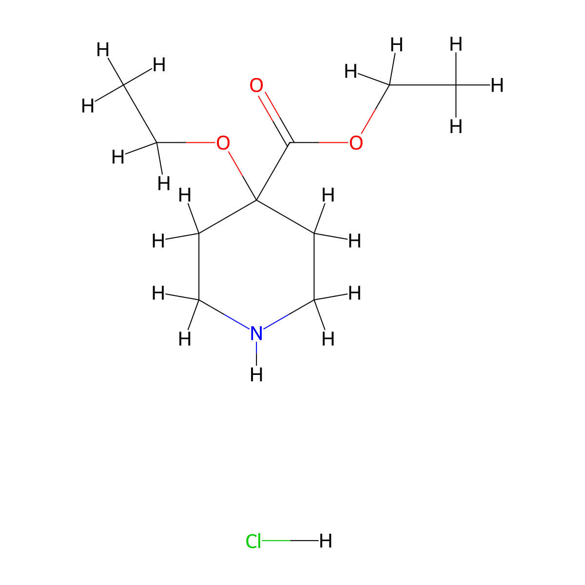 Ethyl 4-ethoxypiperidine-4-carboxylate hydrochloride molecular structure, CAS 2694734-61-5
