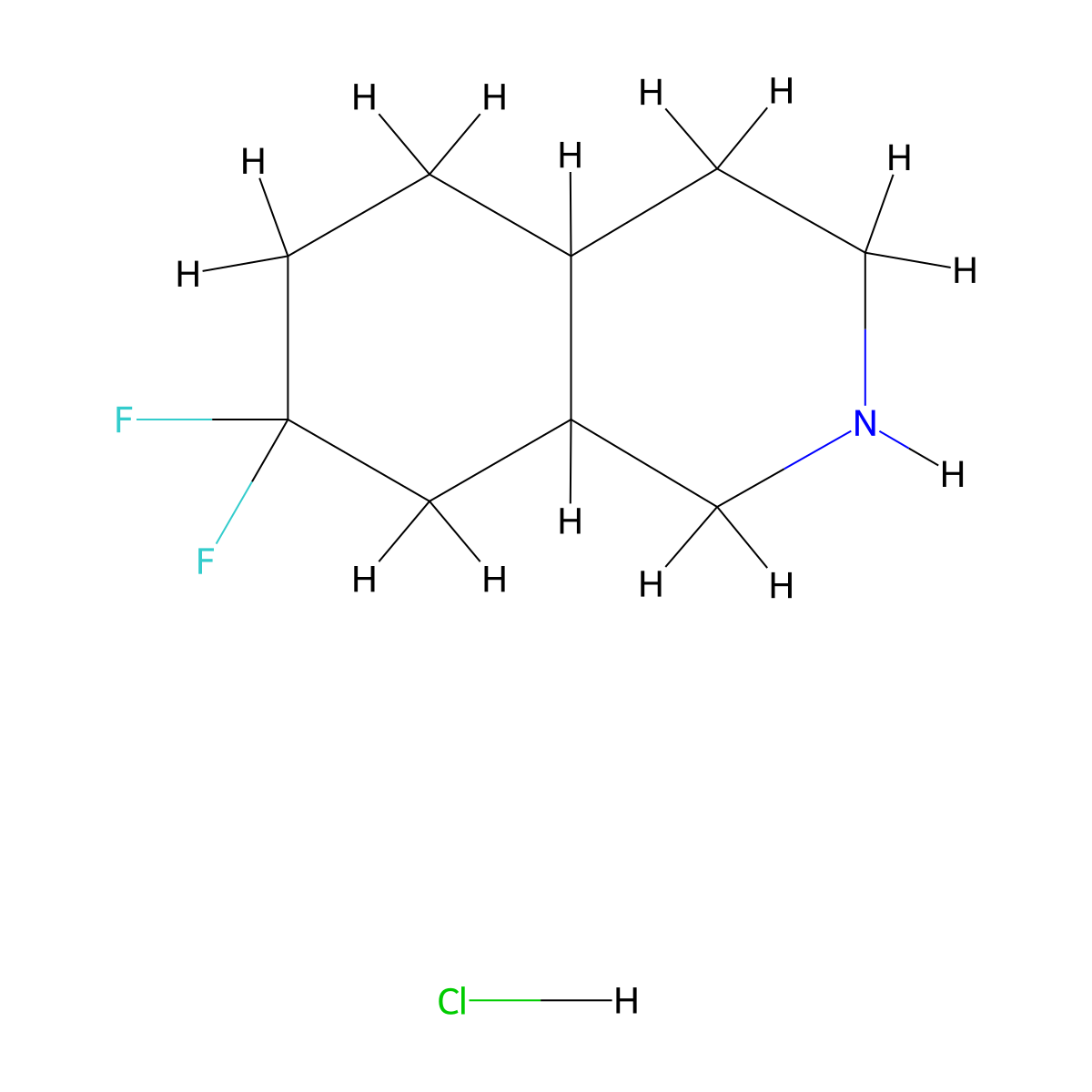 7,7-Difluoro-decahydroisoquinoline hydrochloride molecular structure, CAS 2694734-63-7