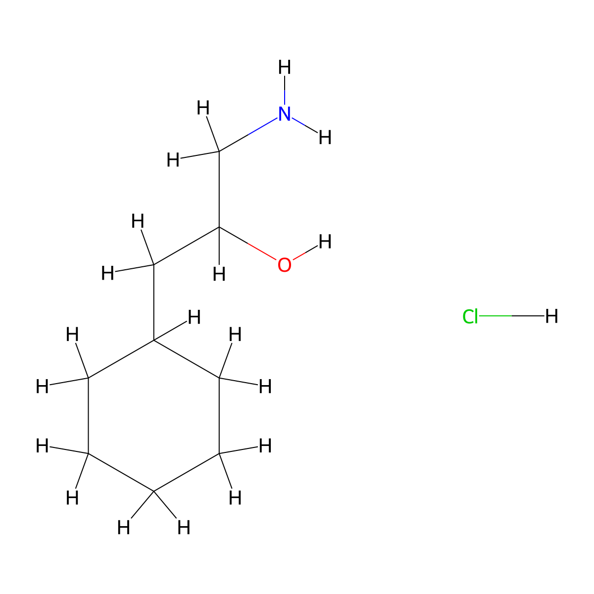 1-Amino-3-cyclohexylpropan-2-ol hydrochloride molecular structure, CAS 2694734-67-1
