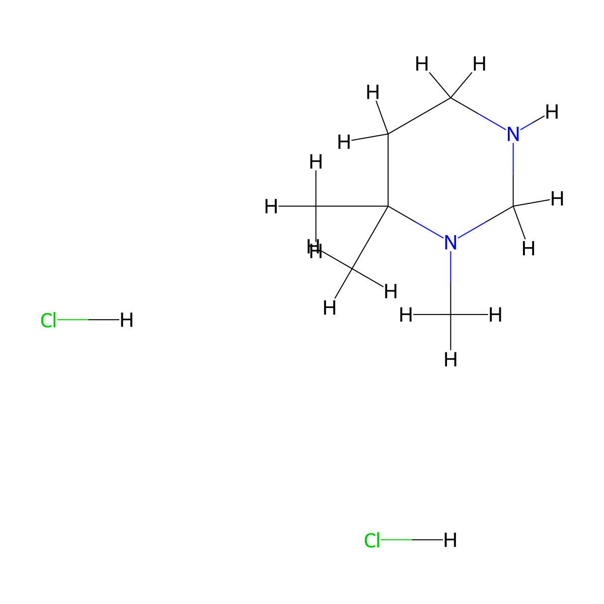 1,6,6-Trimethyl-1,3-diazinane dihydrochloride molecular structure, CAS 2694734-71-7