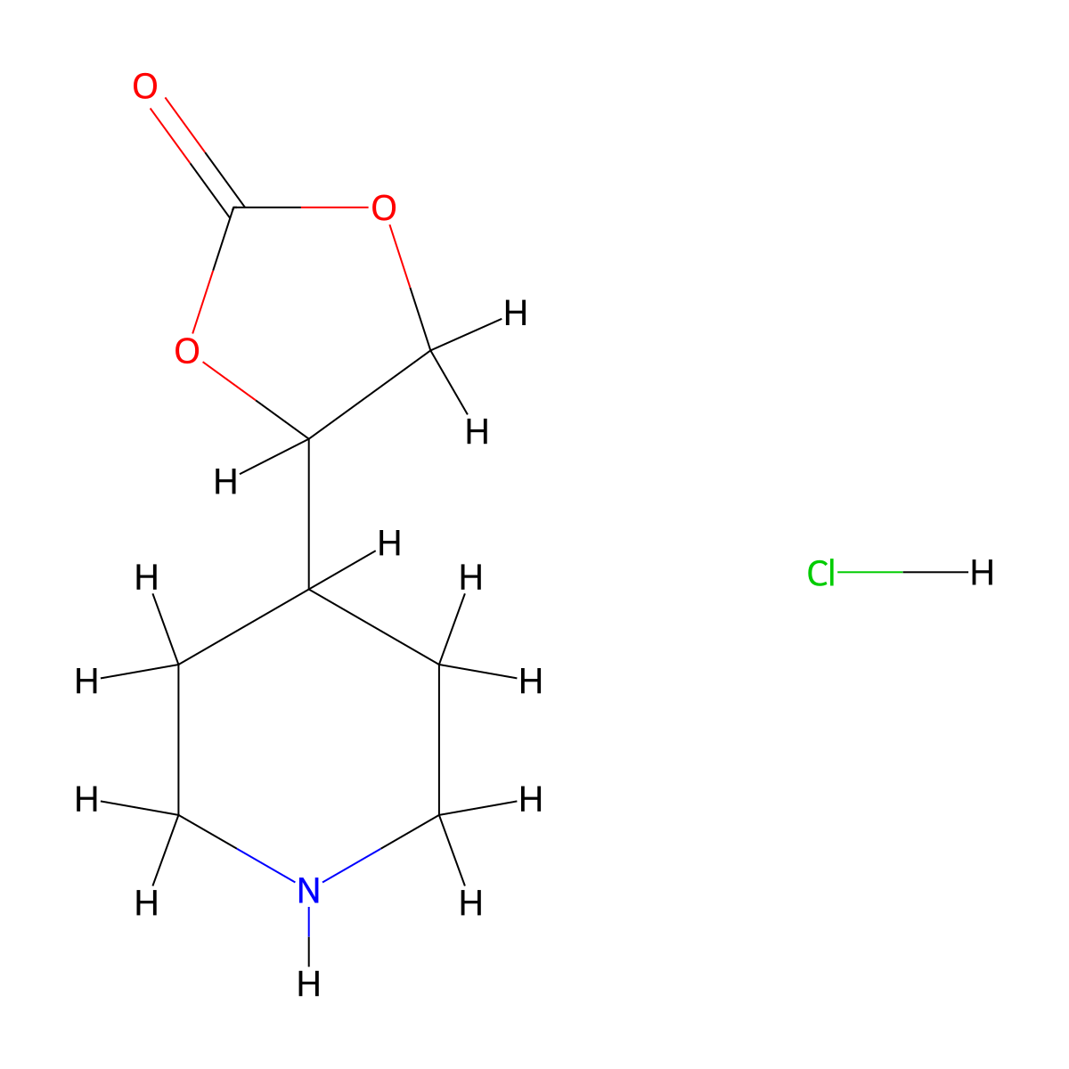 4-(Piperidin-4-yl)-1,3-dioxolan-2-one hydrochloride molecular structure, CAS 2694734-73-9