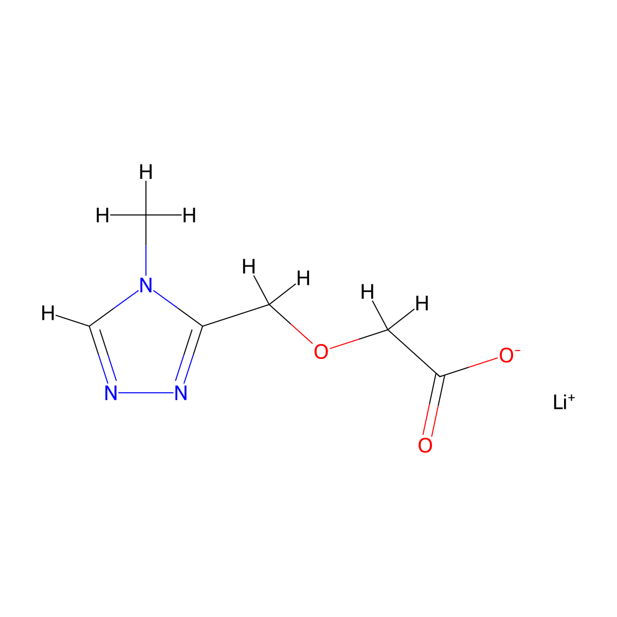 lithium(1+) 2-[(4-methyl-4H-1,2,4-triazol-3-yl)methoxy]acetate molecular structure, CAS 2694734-74-0