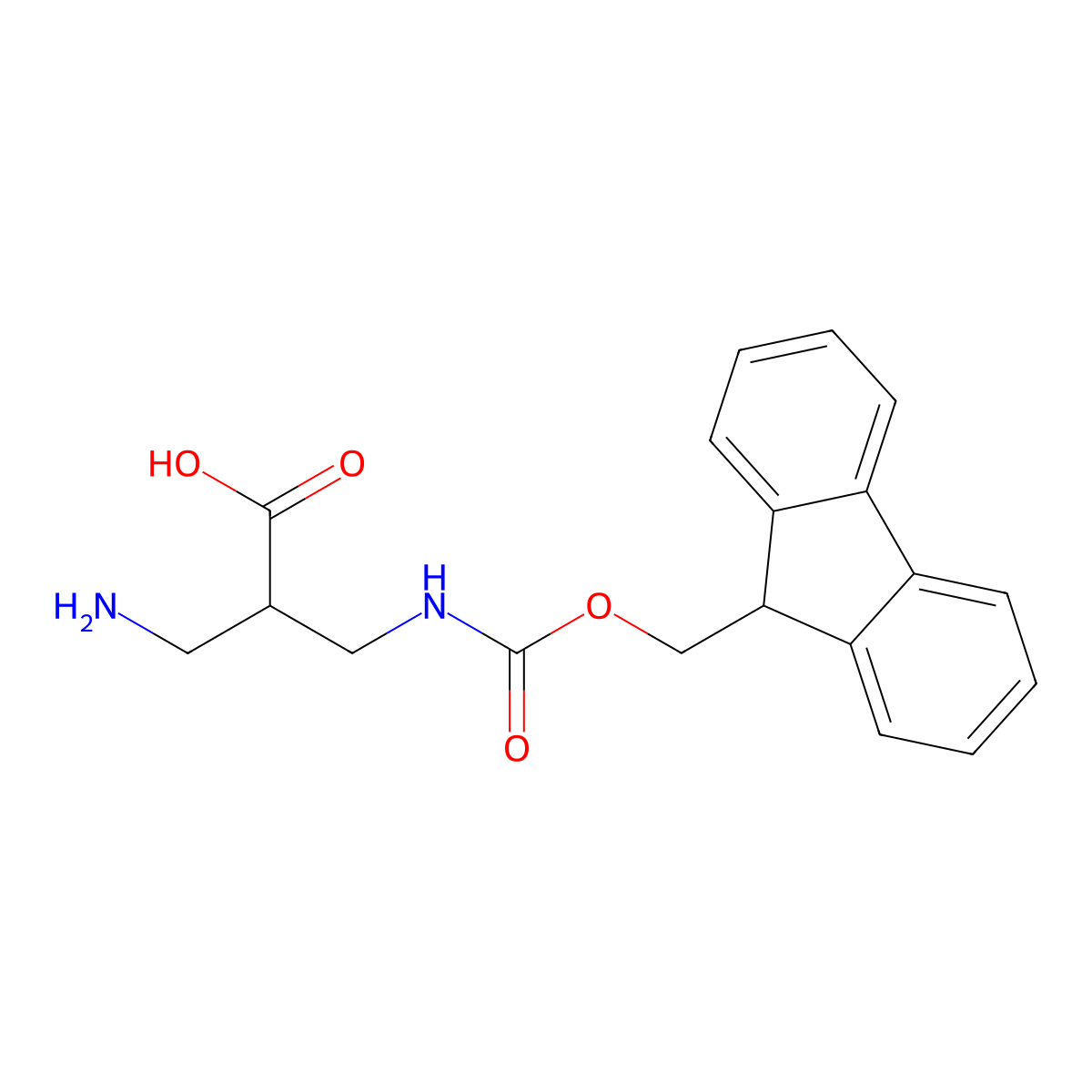 3-amino-2-[({[(9H-fluoren-9-yl)methoxy]carbonyl}amino)methyl]propanoic acid molecular structure, CAS 2694734-75-1
