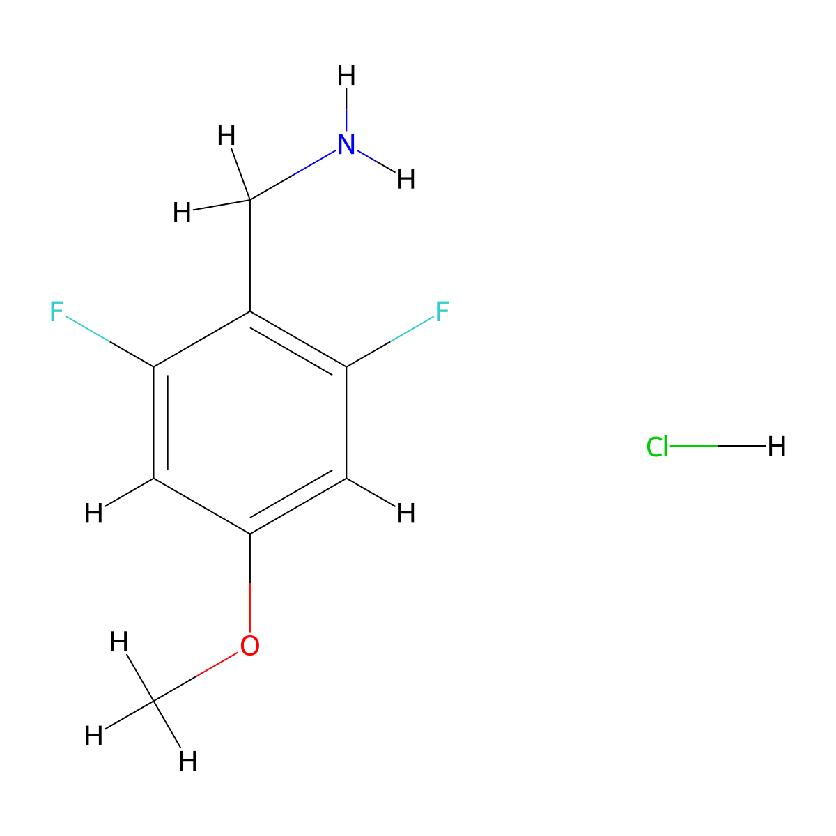 (2,6-Difluoro-4-methoxyphenyl)methanamine hydrochloride molecular structure, CAS 2694734-78-4