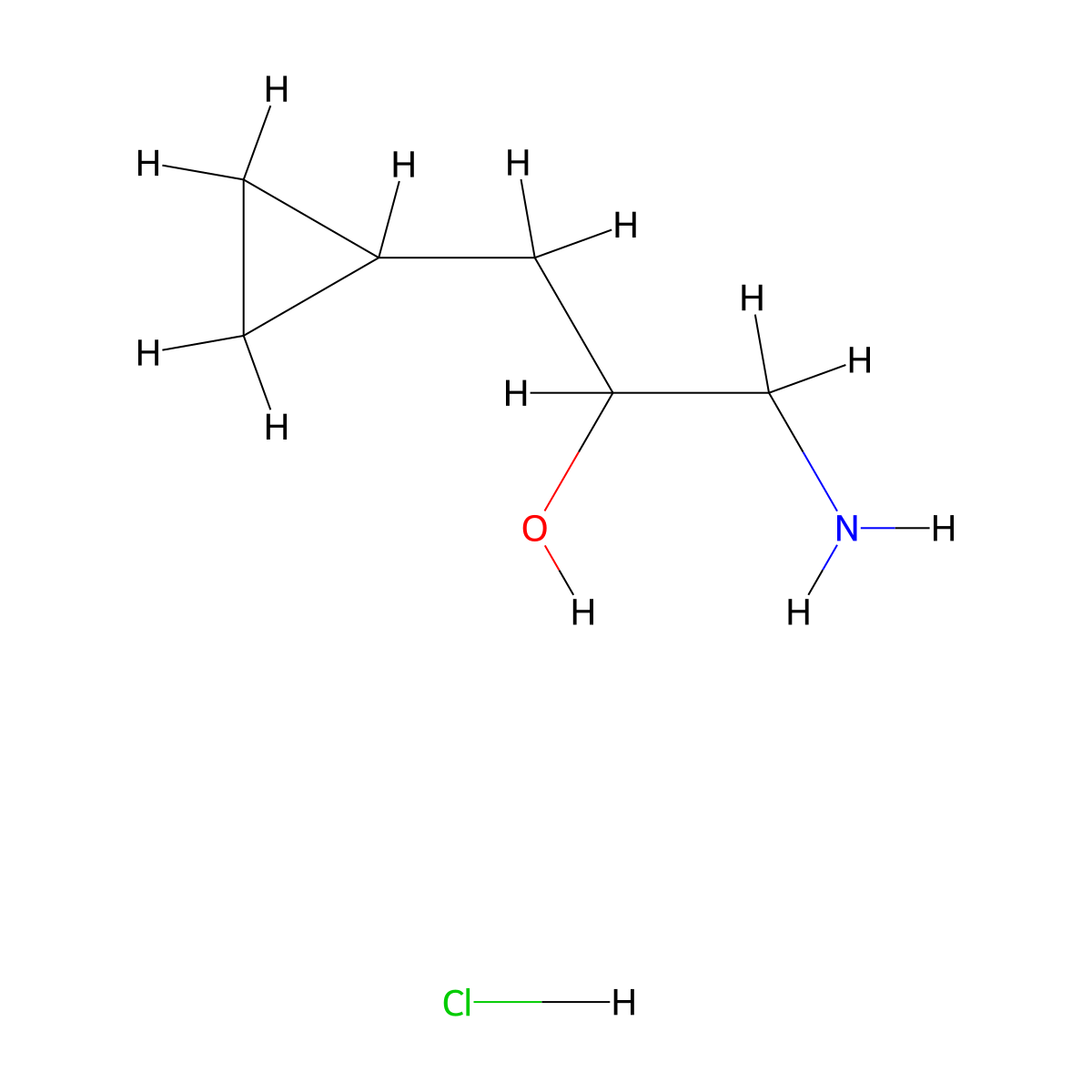 1-Amino-3-cyclopropylpropan-2-ol hydrochloride molecular structure, CAS 2694735-00-5