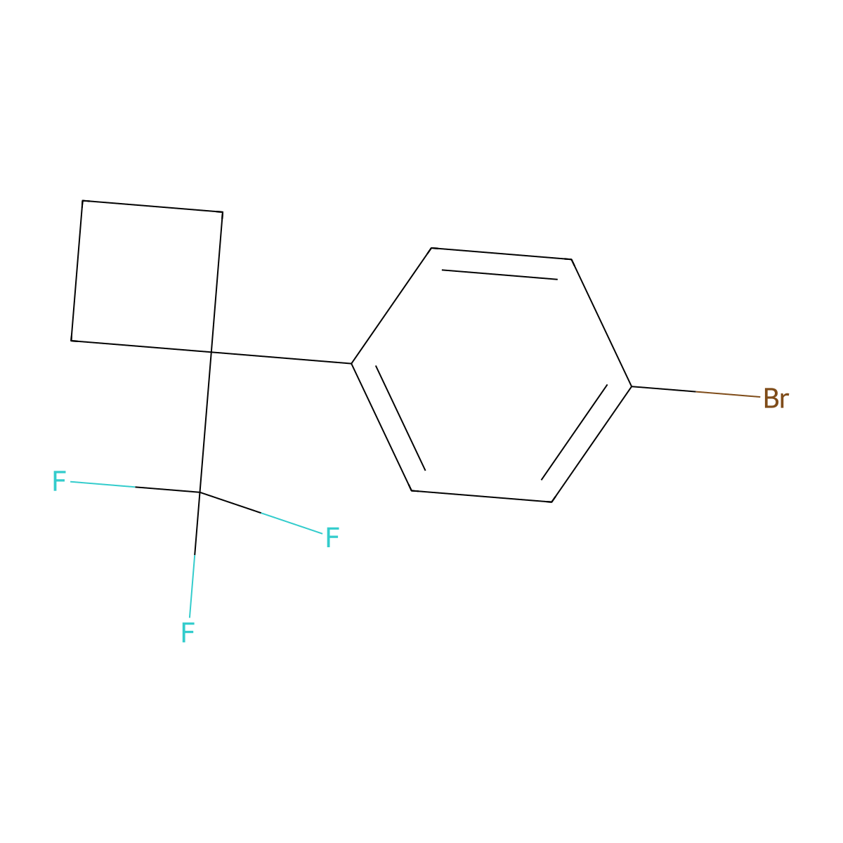 1-Bromo-4-[1-(trifluoromethyl)cyclobutyl]benzene molecular structure, CAS 2694735-06-1