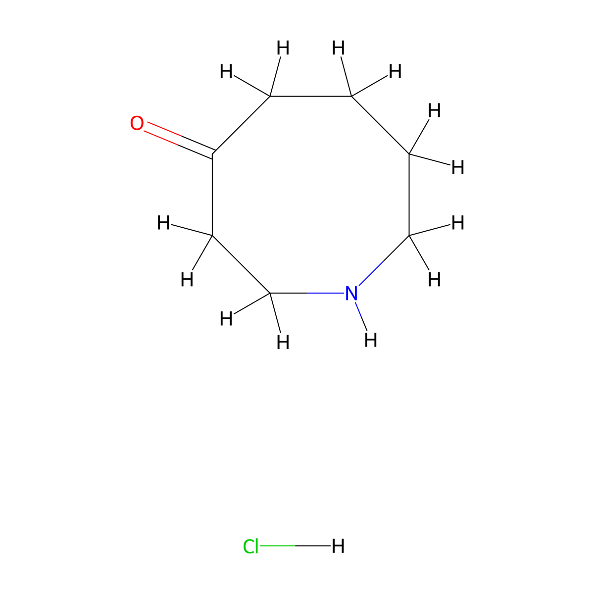 Azocan-4-one hydrochloride molecular structure, CAS 2694735-10-7