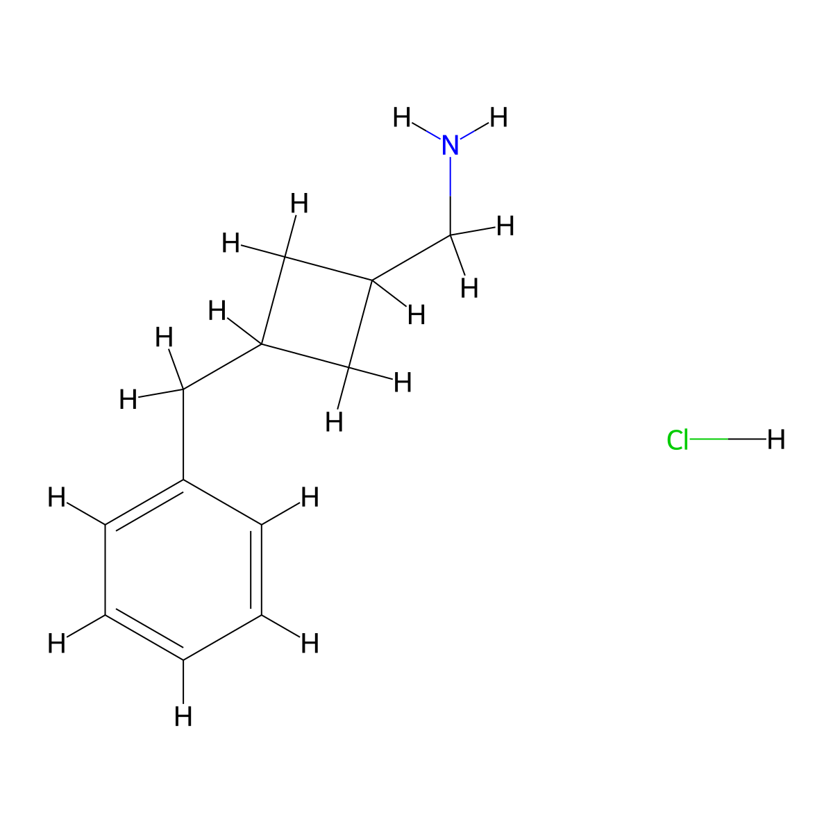 1-(3-Benzylcyclobutyl)methanamine hydrochloride molecular structure, CAS 2694735-11-8