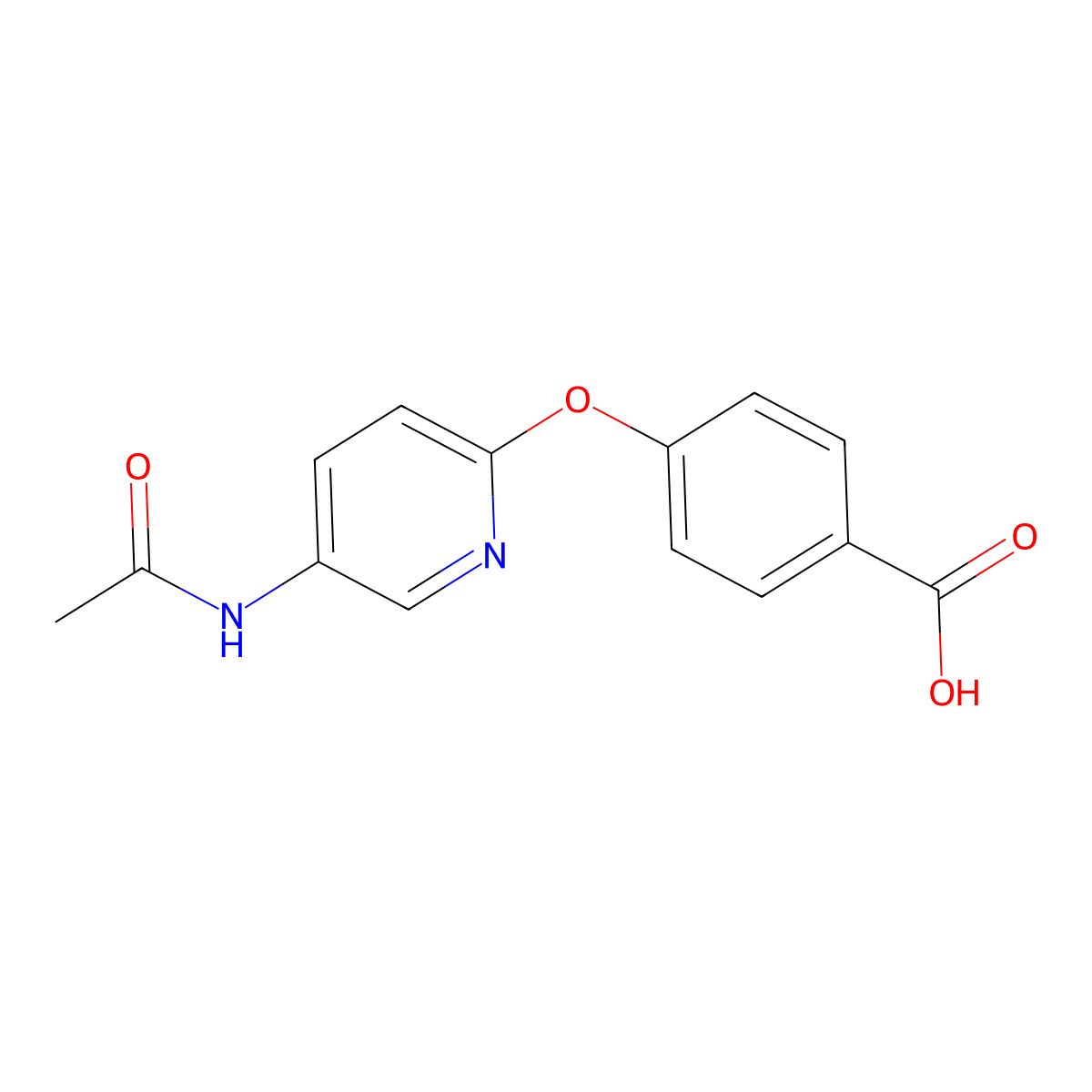 4-[(5-Acetamidopyridin-2-yl)oxy]benzoic acid molecular structure, CAS 2694735-12-9